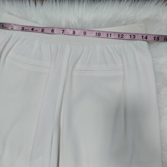 Elie Tahari White Artsey Lagenlook Elastic Waistband Culottes Capri Pants Size 6 - Picture 14 of 16
